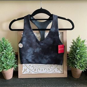 Spanx printed longline sports bra NWT